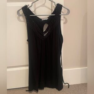 Guess Black Beaded Sleeveless Blouse
